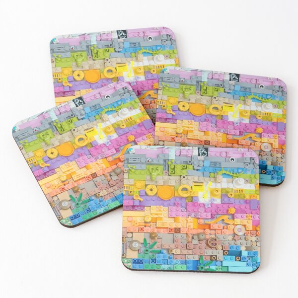 Item preview, Brick art, pastel colours, horizontal pinks, blues and yellows. designed and sold by HanBrickArt.