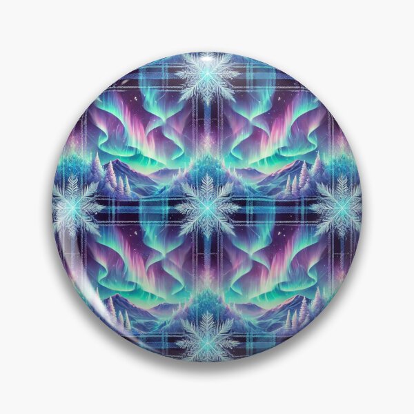 Item preview, Aurora Borealis Plaid: A Celestial Winter Glow designed and sold by Meta2Physical.