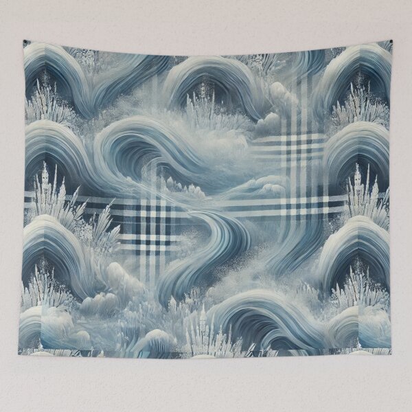 Item preview, Polar Ice Plaid: A Frozen Wonderland Pattern designed and sold by Meta2Physical.