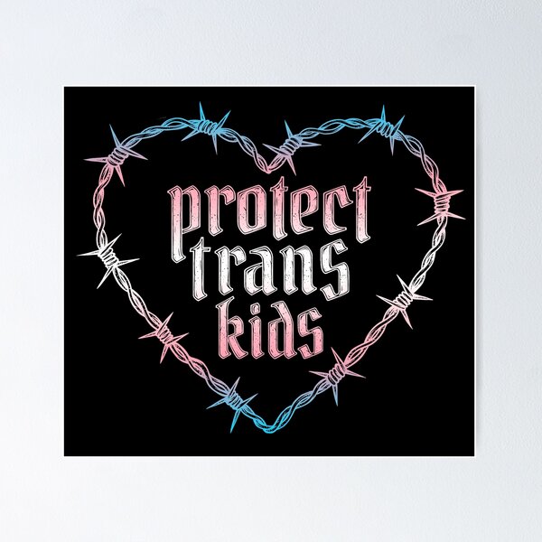 Item preview, Protect Trans Kids - Barbed Wire Heart (Blue Pink White Variant) designed and sold by darkwonderbrand.