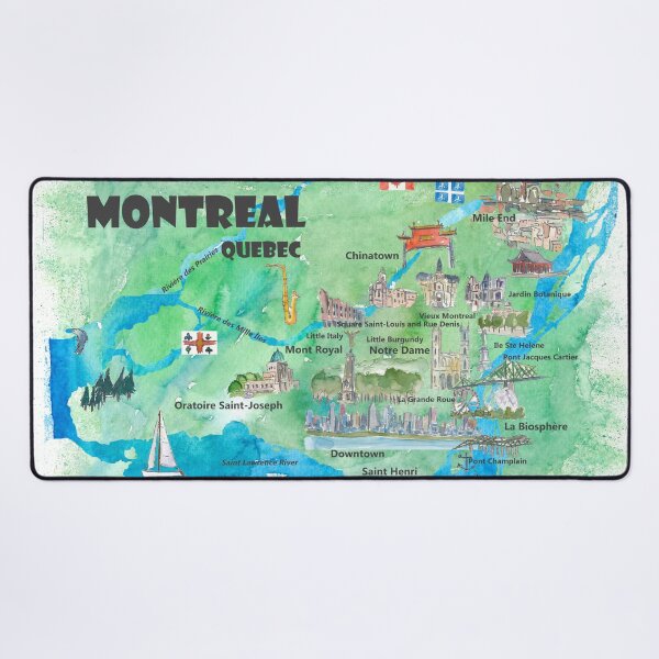 Aperçu de l'œuvre Montréal Québec Canada Affiche de voyage Carte des favoris Points forts touristiques créée et vendue par artshop77.
