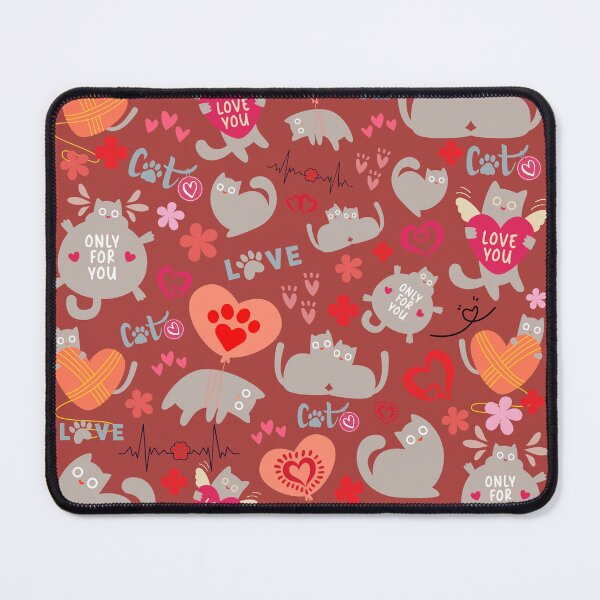 Item preview, Cats Pastel Gray Pattern Valentine's Day designed and sold by HappyHavenStu.