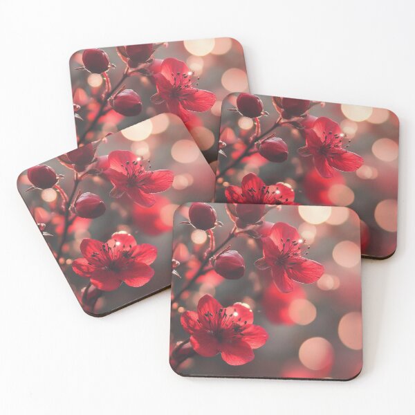 Item preview, Red Blossoms with Bokeh. designed and sold by RGShirtWorks.