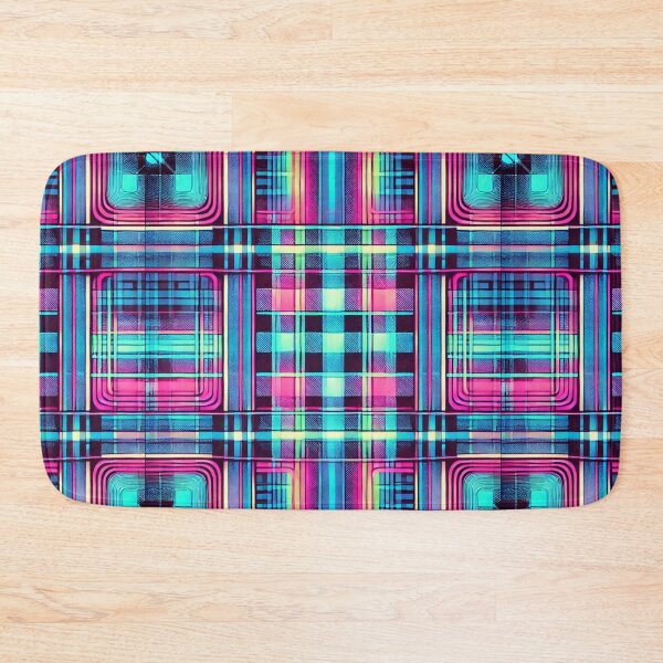 Item preview, Neon Electric Plaid: A Futuristic Glow Pattern designed and sold by Meta2Physical.