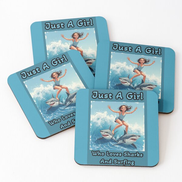 Item preview, Just A Girl Who Loves Sharks And Surfing designed and sold by GoDare.