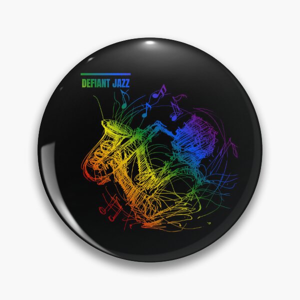 Item preview, Severance, Defiant Jazz, Classic pride flag graphic, jazz player with flying notes graphic, severance tv, jazz player, music lovers,  designed and sold by PrideBeProud.