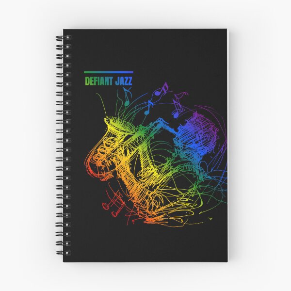 Item preview, Severance, Defiant Jazz, Classic pride flag graphic, jazz player with flying notes graphic, severance tv, jazz player, music lovers,  designed and sold by PrideBeProud.