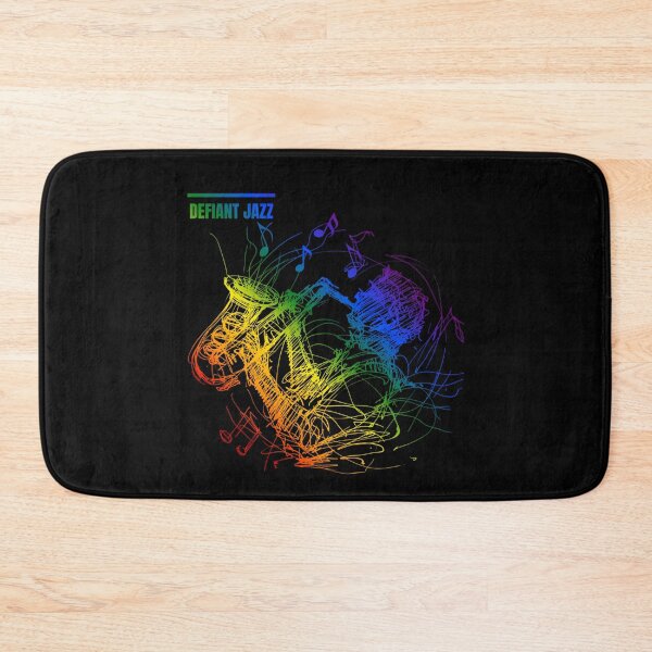 Item preview, Severance, Defiant Jazz, Classic pride flag graphic, jazz player with flying notes graphic, severance tv, jazz player, music lovers,  designed and sold by PrideBeProud.