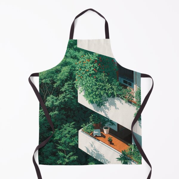 Item preview, Cozy Japanese Anime Balcony in the lush green Forest in Tokyo designed and sold by regnumsaturni.