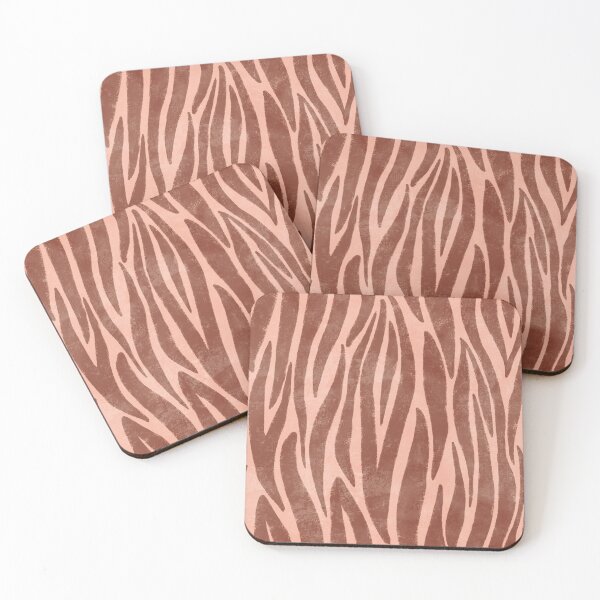 Item preview, Zebra stripes in mocha mousse brown and pink designed and sold by SJAPhoto.