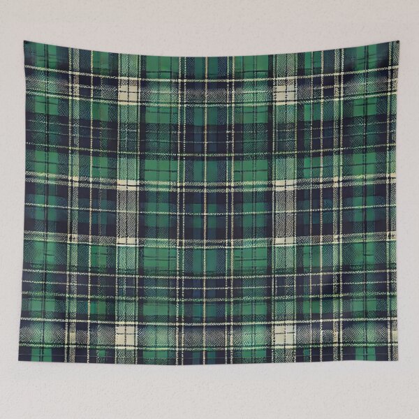 Item preview, Highland Tartan: A Timeless Green & Navy Plaid designed and sold by Meta2Physical.