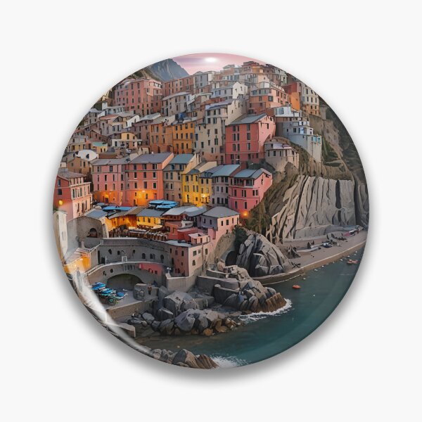 Item preview, Manarola, Italy: Golden Sunset Over Colorful Cliffs designed and sold by LSVart.
