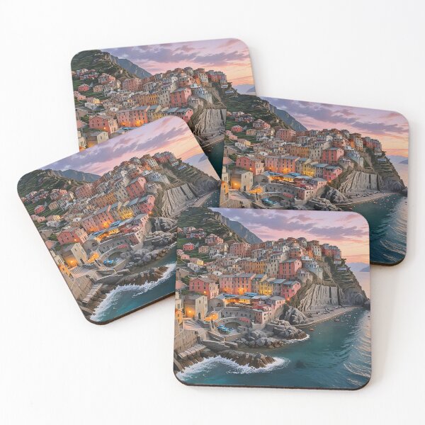 Item preview, Manarola, Italy: Golden Sunset Over Colorful Cliffs designed and sold by LSVart.