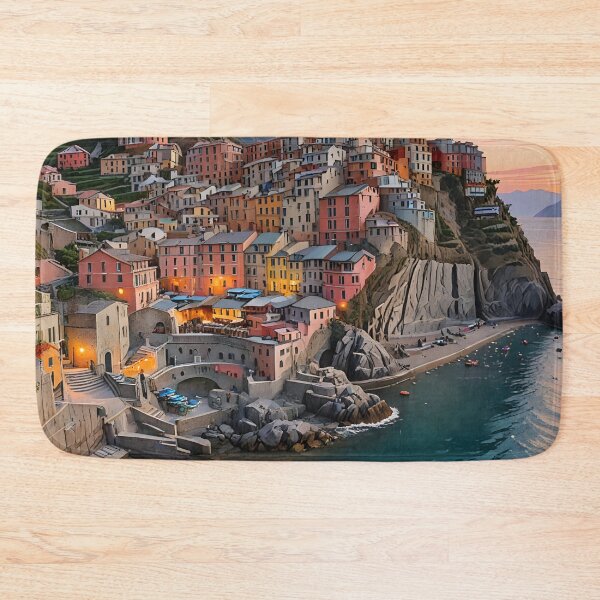 Item preview, Manarola, Italy: Golden Sunset Over Colorful Cliffs designed and sold by LSVart.