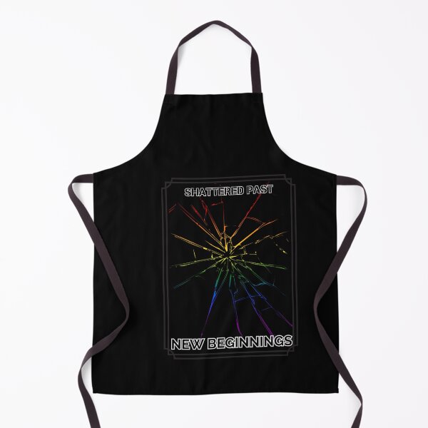 Item preview, Shattered Past, New Beginnings, Classic pride flag graphic, Mirror with pride shattered glass graphic, inspirational, motivational, designed and sold by PrideBeProud.