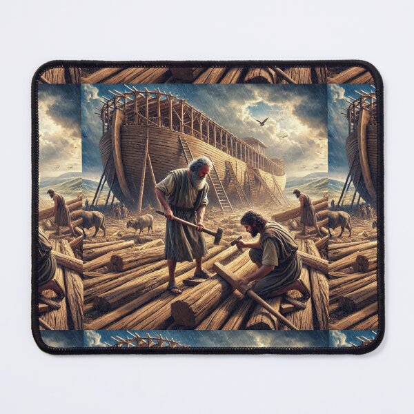 Item preview, "Make Thee an Ark of Gopher Wood" – Noah Begins the Ark Verse: Genesis 6:14 (KJV) designed and sold by Meta2Physical.