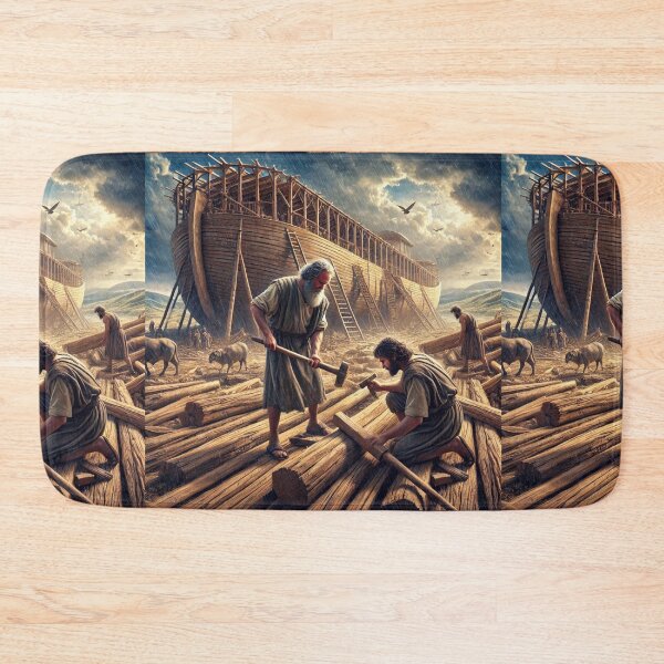 Item preview, "Make Thee an Ark of Gopher Wood" – Noah Begins the Ark Verse: Genesis 6:14 (KJV) designed and sold by Meta2Physical.