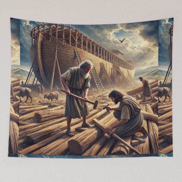 Item preview, "Make Thee an Ark of Gopher Wood" – Noah Begins the Ark Verse: Genesis 6:14 (KJV) designed and sold by Meta2Physical.