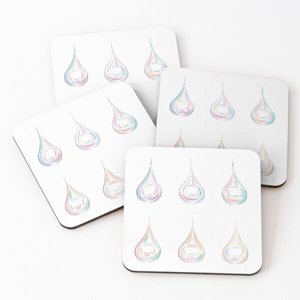 Item preview, Six Droplets - Bright Colours, Light Background designed and sold by Onyx Swan Art.