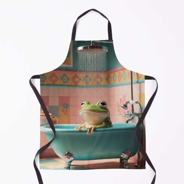 Item preview, Showering Frog - Funny & Adorable Illustration designed and sold by artiviohub.