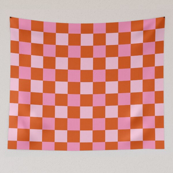 Item preview, Pink and Burnt Orange Checkerboard Grid Squares designed and sold by OneThreeSix.