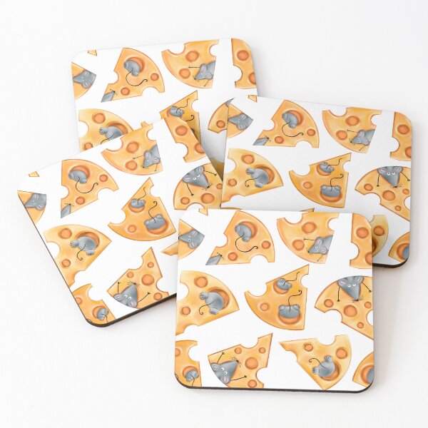 Item preview, Seamless pattern of pieces of holey cheese with a mouse designed and sold by Nastasiakhmnk.