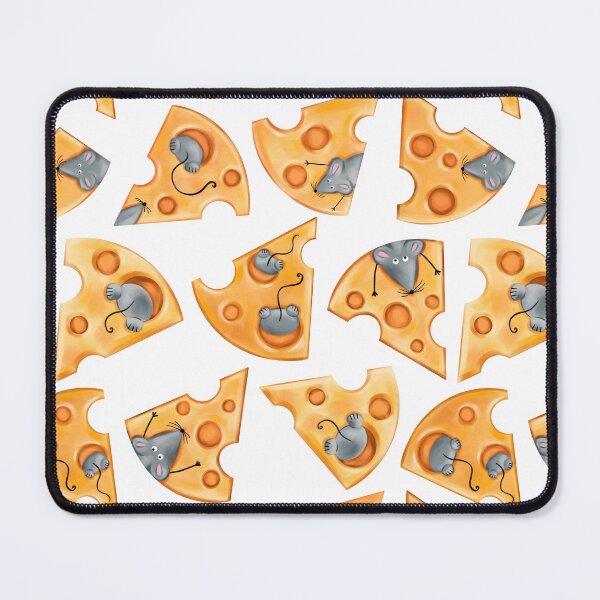 Item preview, Seamless pattern of pieces of holey cheese with a mouse designed and sold by Nastasiakhmnk.
