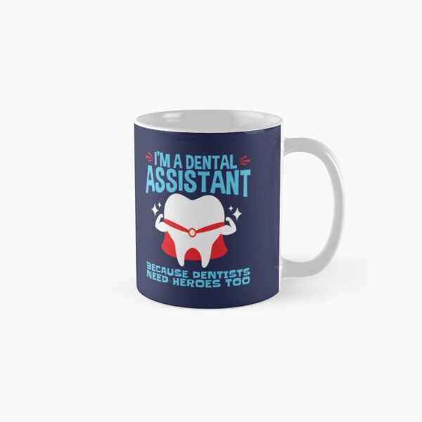 Vista previa del artículo con la obra «Soy asistente dental porque los dentistas también necesitan héroes», diseñado y vendido por jaygo.