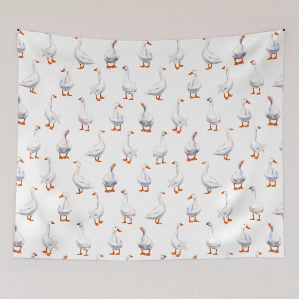 Item preview, Seamless pattern of white ducks designed and sold by Nastasiakhmnk.