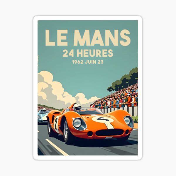 Item preview, A Vintage Illustration of Le Mans 24h Race designed and sold by GoodOldVintage.