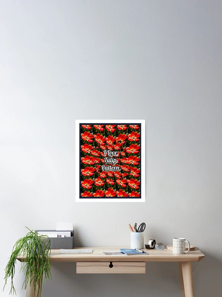Thumbnail 2 of 3, Poster, Red Tulips Pattern designed and sold by Patternflower.