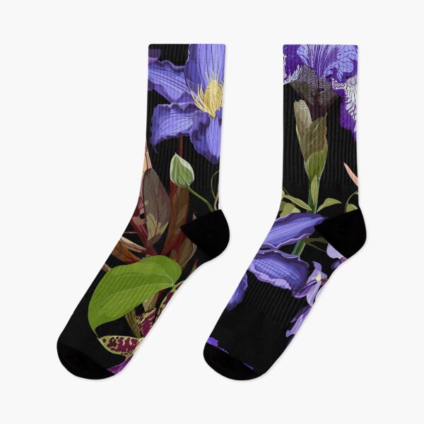 Item preview, Tropical floral seamless pattern with orchids and iris flowers. designed and sold by MatyKotiv.