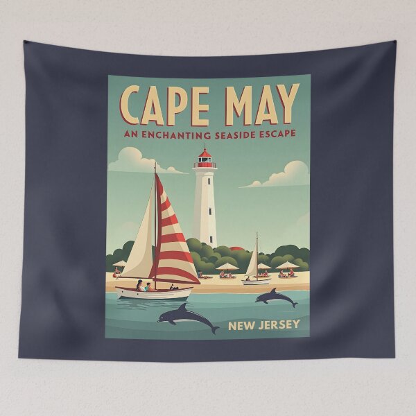 Item preview, A Vintage Travel Illustration of Cape May - New Jersey  designed and sold by GoodOldVintage.
