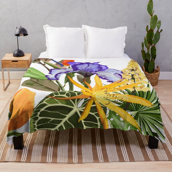 Item preview, Tropical flowers with violet irys Seamless pattern, background. Vintage, old, retro style. designed and sold by MatyKotiv.