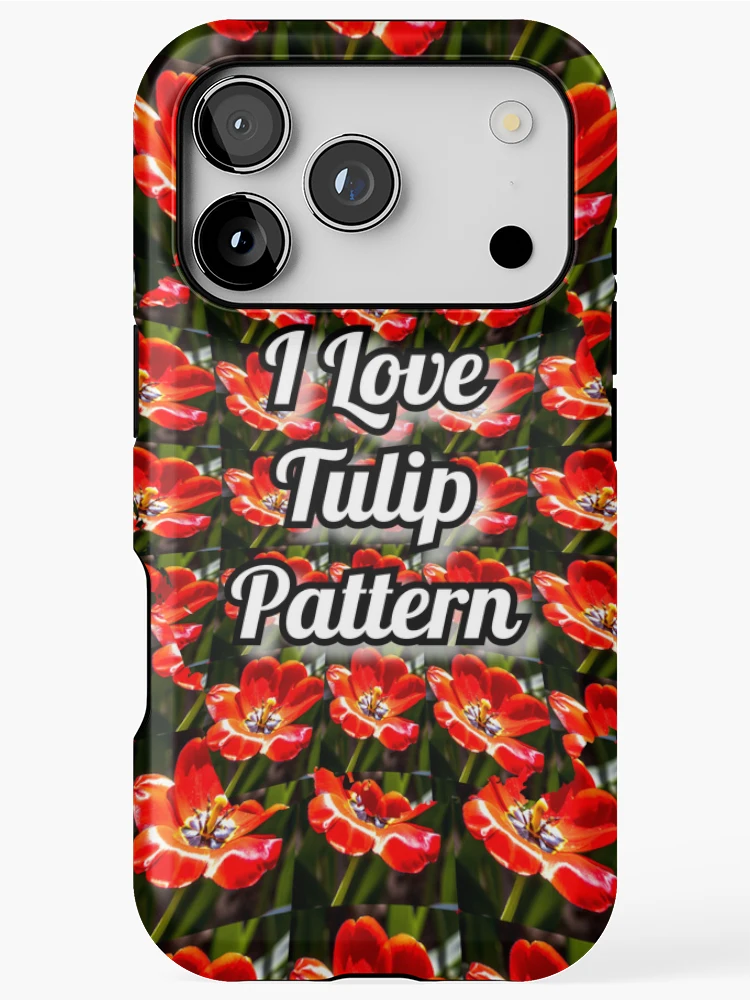 Thumbnail 1 of 4, iPhone Case, Red Tulips Pattern designed and sold by Patternflower.