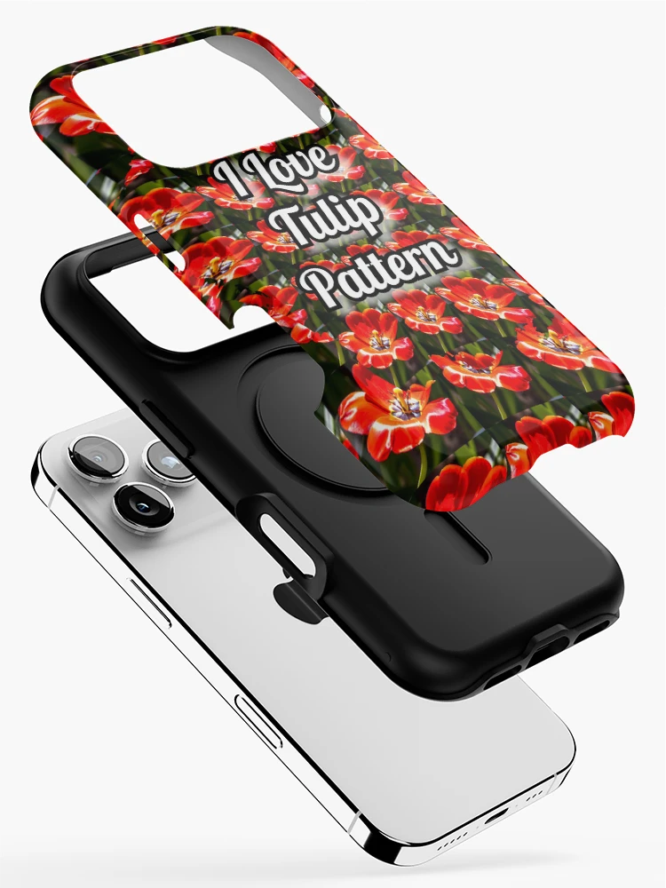 Thumbnail 2 of 4, iPhone Case, Red Tulips Pattern designed and sold by Patternflower.