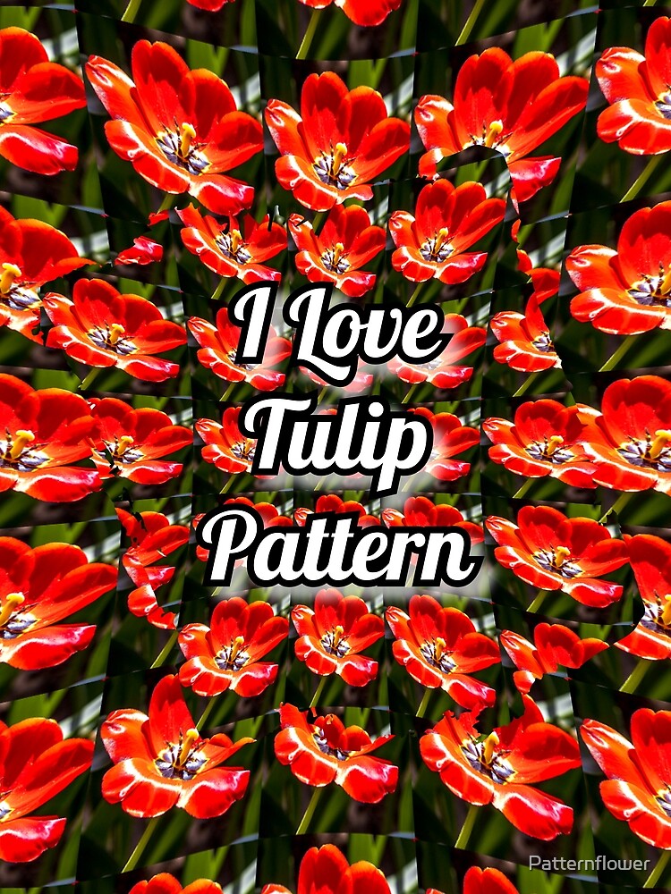 Thumbnail 3 of 3, Scarf, Red Tulips Pattern designed and sold by Patternflower.