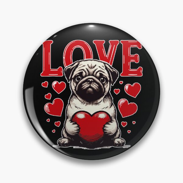 Item preview, Love Pug Dog Valentines Day designed and sold by TomFrontierArt.