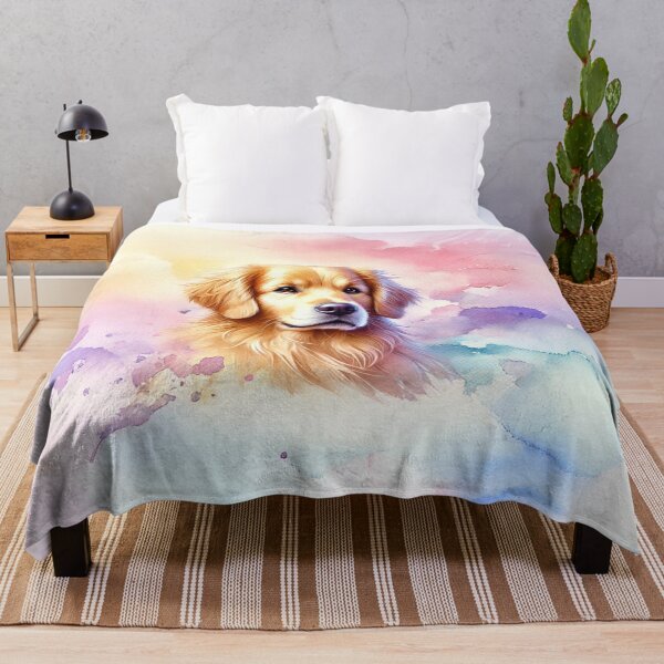 Item preview, Golden Retriever Watercolor Art – Whimsical Dog Portrait designed and sold by ArtArchive-KK.