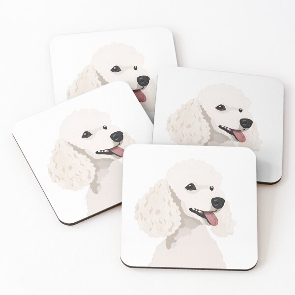 Item preview, Portrait illustration white poodle dog designed and sold by Renartdesign.