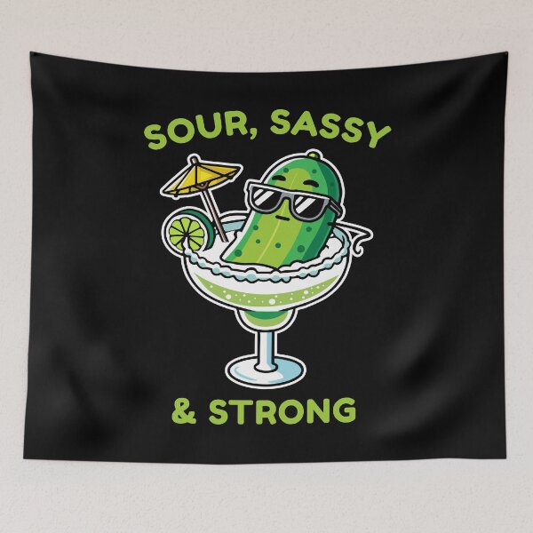 Item preview, Sour Sassy Strong Funny Pickle Margarita Humor designed and sold by Designer-Girl.