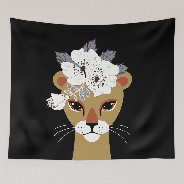 Item preview, Lioness with  Flower Crown designed and sold by mindikr.