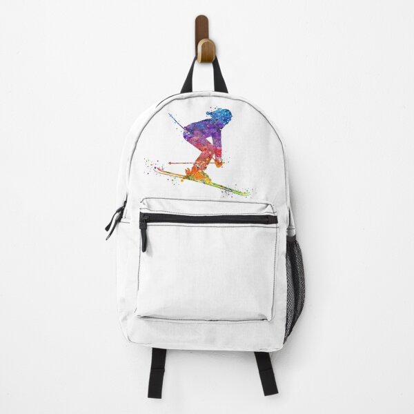Item preview, Girl Skiing Watercolor Gift designed and sold by LotusGifts.