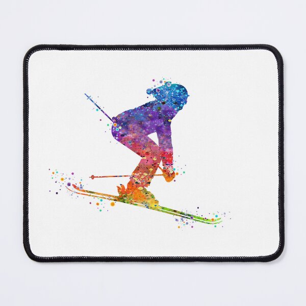 Item preview, Girl Skiing Watercolor Gift designed and sold by LotusGifts.