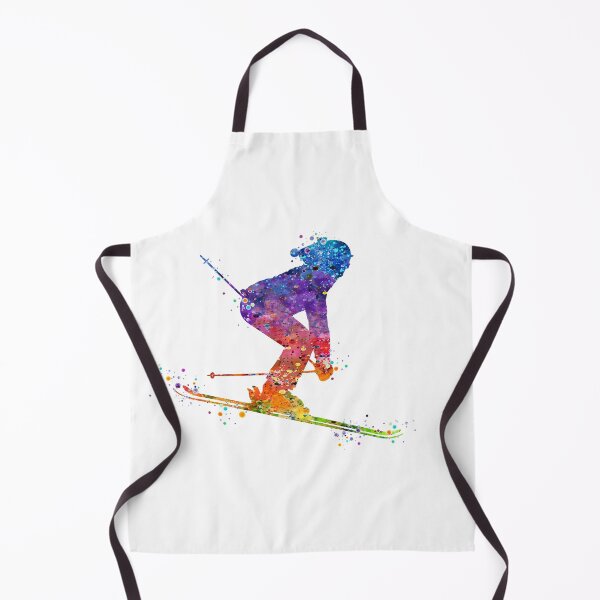 Item preview, Girl Skiing Watercolor Gift designed and sold by LotusGifts.