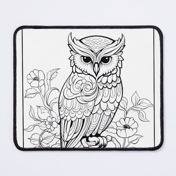 Item preview, Owl Coloring Page Pattern  designed and sold by DavidColoring.