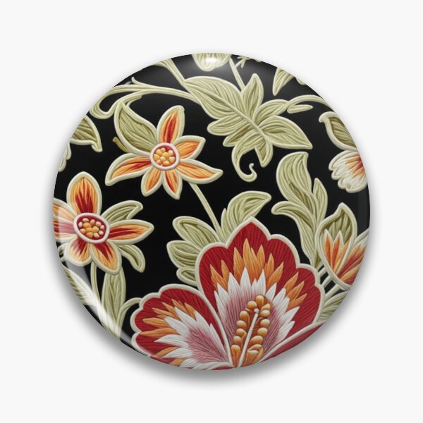 Item preview, Fantasy flowers in retro, vintage, jacobean embroidery style designed and sold by Giuseppe Cammino.