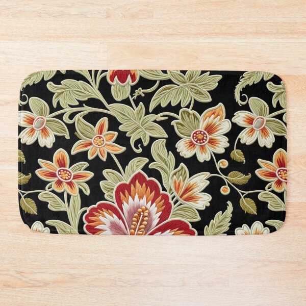Item preview, Fantasy flowers in retro, vintage, jacobean embroidery style designed and sold by Giuseppe Cammino.