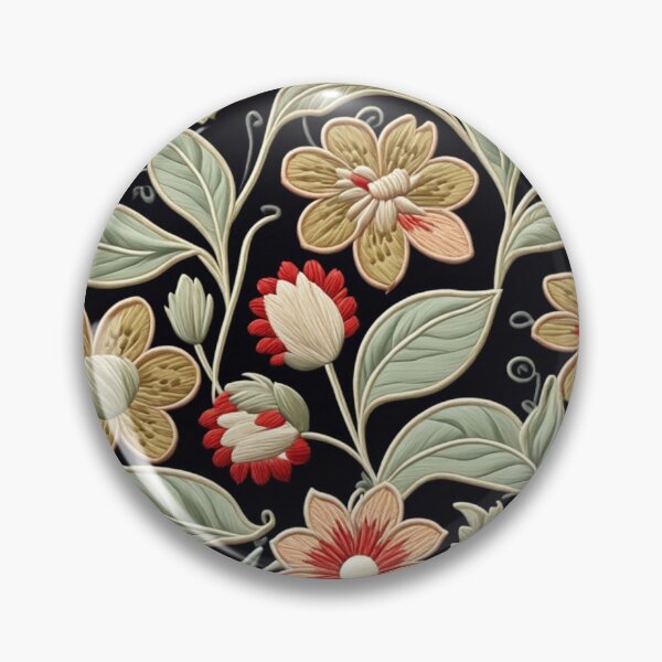 Item preview, Fantasy flowers in retro, vintage, jacobean embroidery style designed and sold by Giuseppe Cammino.