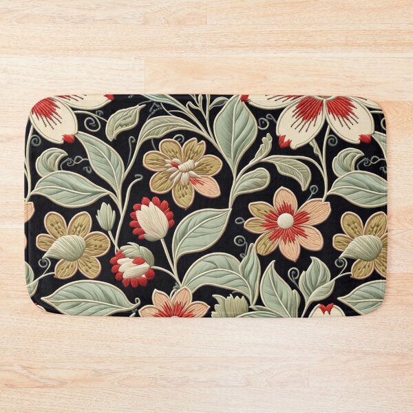 Item preview, Fantasy flowers in retro, vintage, jacobean embroidery style designed and sold by Giuseppe Cammino.